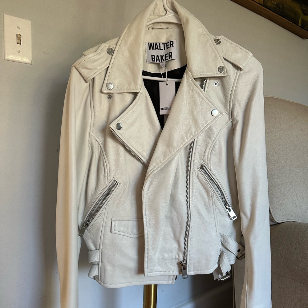 Walter Baker Cream Leather Jacket